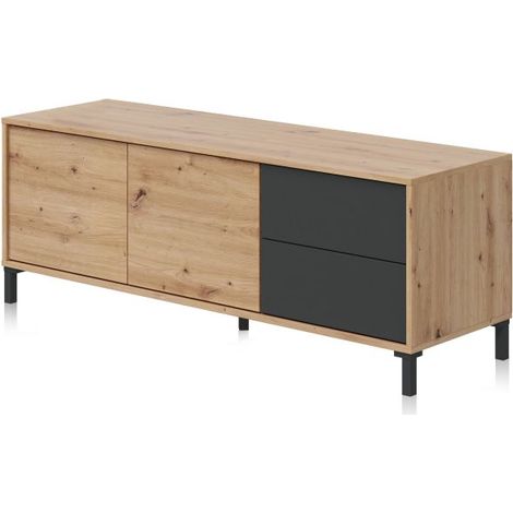 Mueble TV Lea Gris Antracita - Roble Nodi (ancho) x 47cm (alto) (1/5)