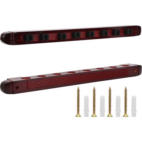 Rack Pour Cues De Billard - En Bois - Montage Murale - 8 Emplacements - 48 Cm - 1 Pièce