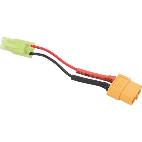 Câble adaptateur de 6 cm avec connecteur XT60 mâle vers prise mâle Tamiya pour chargeur de batterie LiPo RC (1/5)