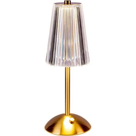BUNTHAUS Kristall-Tischleuchte, stufenlose LED-Kristallleuchte mit 3 Modi, wiederaufladbare LED-Tischleuchte für Schlafzimmer, Leseecke, Büro und Hausbar (1/4)