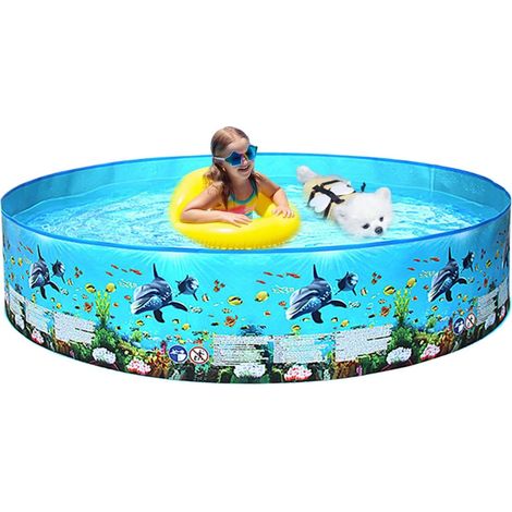 Faltbarer Hundepool  Welpenpool, nicht aufblasbarer, faltbarer Kinderpool, tragbare Haustierbadewanne, für den Innen- und Außenbereich