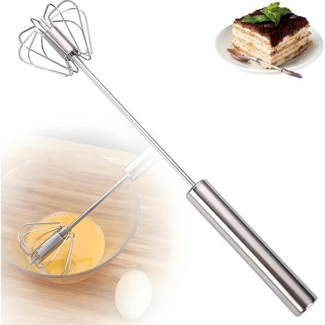 Fouet semi-automatique, fouet en acier inoxydable, mélange rapide et uniforme, simple et économique, petit fouet, outil de cuisine (1/5)