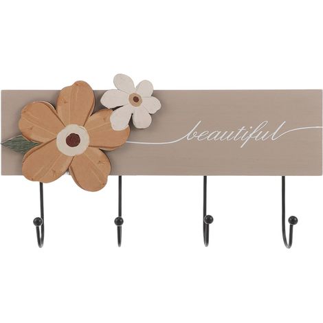murales en bois INOOMP Crochets rustiques pour chapeaux