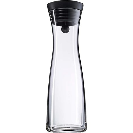 WMF Basic Karaffe à eau, 1,0 l, Höhe 29 cm, Karaffe im Glas, Deckel aus Silikon, Gärung CloseUp, Noir (1/5)