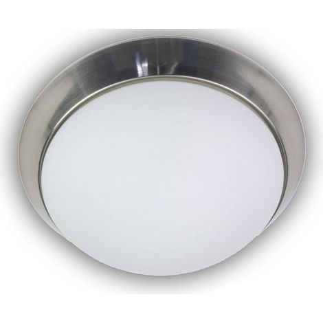 LED Deckenleuchte / Deckenschale, Opalglas matt, Dekorring Nickel matt, Ø 45cm (1/4)
