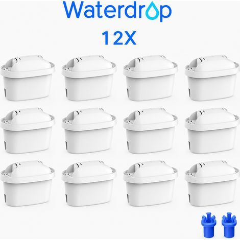 Waterdrop Cartouche de Filtre à Eau, Remplacement pour Brita® Maxtra+® Plus, Maxtra Pro® All-in-1, Compatible avec Brita® Carafe Filtrante, Réduire les PFAS, PFOA/PFOS, TÜV SÜD, NSF Certifiée (12) (1/4)