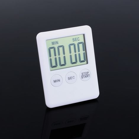 Großer digitaler LCD-Küchentimer mit Kochalarm und Magnetfunktion, weiß (1/4)