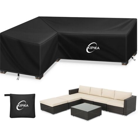 Abdeckung L-Form Gartenmöbel wasserdicht 420D, winterfest, UV-beständig, winddicht (1/5)