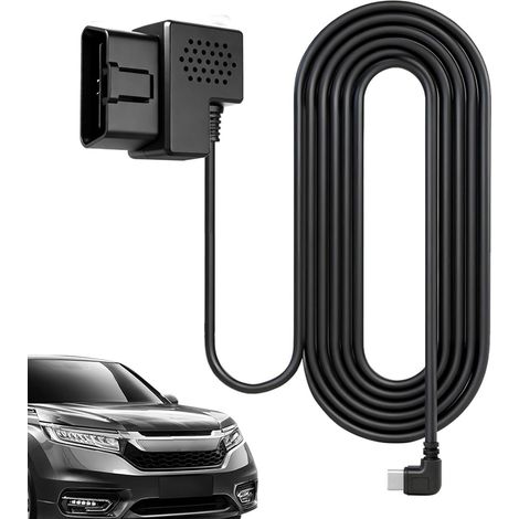 Générique Adaptateur d'alimentation OBD  Câble Flexible Plug and Play 12V/24V 5V,Câble Adaptateur USB,pour Installation, Voyages, Parking Auto, Conduite et Nuitée (1/5)