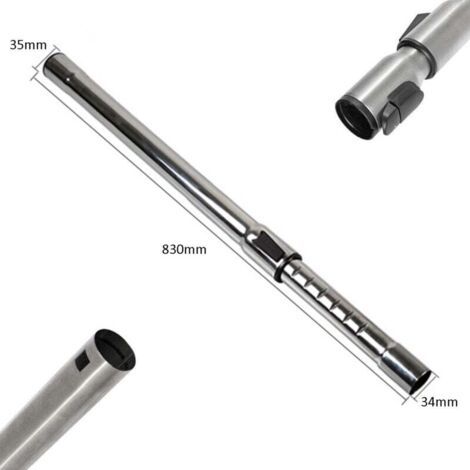 Tube d'extension télescopique universel de 35 mm, compatible avec les aspirateurs Miele séries S6210, S8, C1, C2 et C3