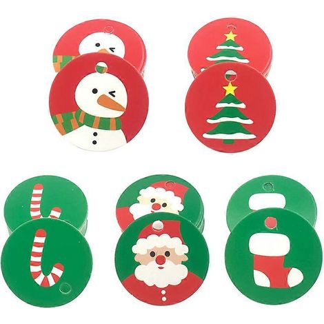 100 étiquettes à suspendre de Noël, motif Noël, pour emballer et étiqueter vos cadeaux. (1/3)