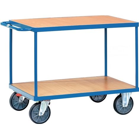Tischwagen 2 Ladeflächen L1000xB700mm brillantblau Trgf.600kg FETRA