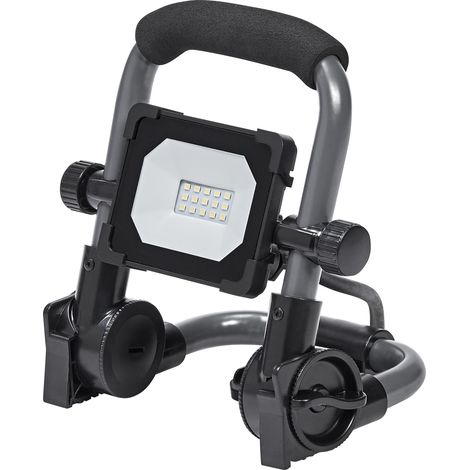 OSRAM Petit projecteur de travail LED VAL, gris foncé/noir, 10W, 1000lm, blanc froid, avec pied compact, avec tête rotative, lumière réglable individuellement, avec câble, IP65, 6500K. (1/4)