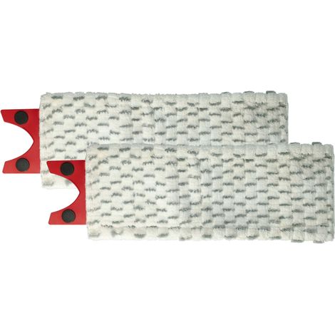vhbw 2x Replacement Mop Heads compatible with Vileda 1-2 Spray Mop - Microfibre Attachment Grey White