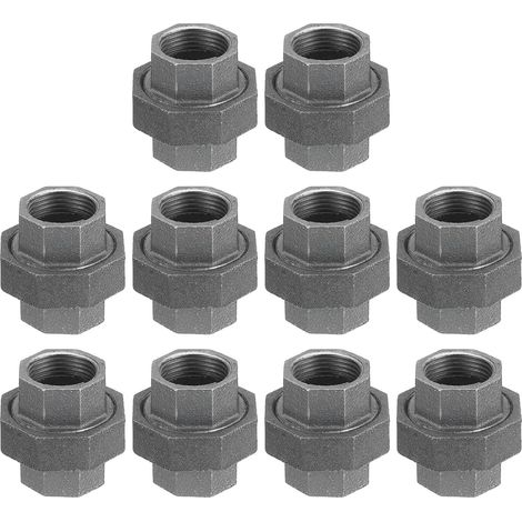 10 pièces Raccords de tuyauterie Union pour mobilier noirs (1/5)