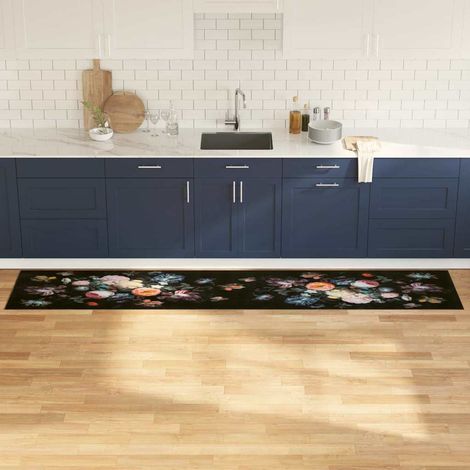 Tapis de Cuisine-Tapis d'intérieur Noir 300 x 60 cm Velours 229375 (1/5)