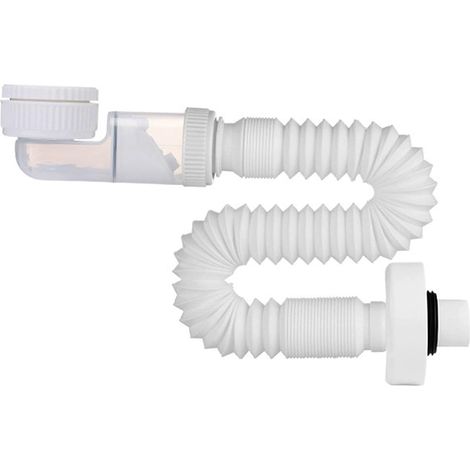 Flexible Siphon Lavabo 1 1/4", Tuyau de Vidange Remplaçable Pièges à Déchets Universels Evacuation Lavabo Siphon Gain de Place pour Lavabo de Salle de Bain (1/5)