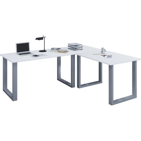 Escritorio de madera VCM VCM Escritorio de esquina simple 220x160 Forma L izquierda o derecha Panel de mesa de trabajo de 80 cm de profundidad Muebles de oficina de mesa de ordenador - Lona U (Pl