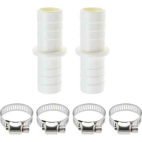 Connecteur Tuyau Evacuation - 66 mm - Diamètre 20 mm - Compatible 18 à 30 mm - Pour Machine À Laver Et Lave-Vaisselle - Lot De 2 Avec 4 Colliers (1/5)