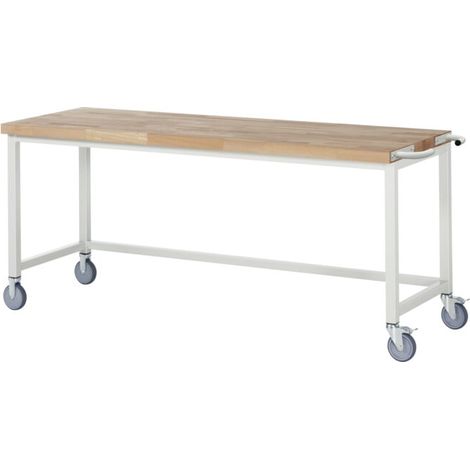 Etabli mobile brut avec traverse LxPxH 2000x700x880mm (1/5)
