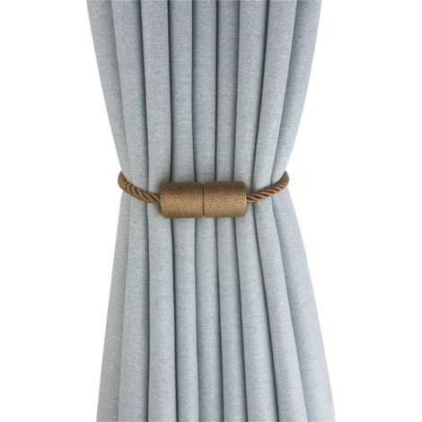 Attache-Coupe-Fenêtre Magnétique - 47 cm - Polyesther - Pour Rideaux Épais ou Légers - Lot de 2 (1/5)
