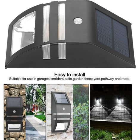 Lampadaire LED pour l'éclairage de la maison et du jardin, applique murale extérieure étanche en acier inoxydable avec détecteur de mouvement (1/5)