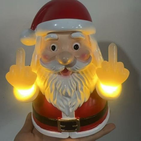 Halloween-Geist-Nachtlicht mit Mittelfinger-Motiv für Veranda, Schlafzimmer, Balkon, als Dekoration, Hängelampe, Weihnachtsmann-Wandnachtlicht mit Mittelfinger-Motiv