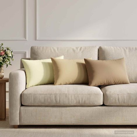 Housse de coussin 2 pc HEERLEN Taupe 40 x 60 cm Polyester (1/5)