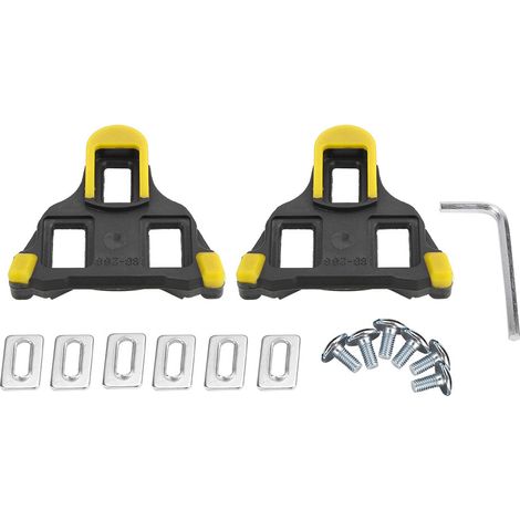 1 Paire de cale-pieds auto-bloquants pour vélo de route et VTT, accessoire vélo (Jaune) (1/5)