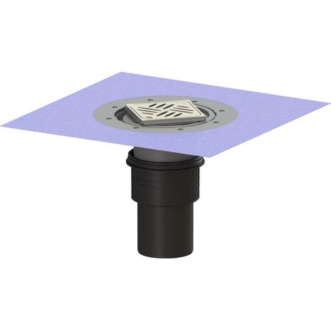 -Boden-/Deckenablauf Ecoguss DN 100, senkr., Variofix, Designrost (1/2)