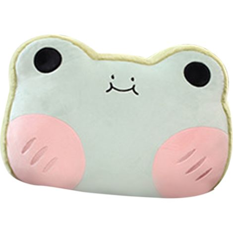 Animal Shape Pillow Stuffed Cushion Toy Flannel Plush Animal Soft Pillow for Kids Christmas Gift Avocado Green Frog 40x30cm