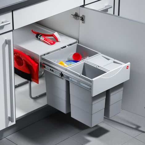 Abfallsammler Raumspar Tandem Comfort 20 L/10 L/10 L/Deckel mit Kehr-Set Hailo 3642231 (1/4)