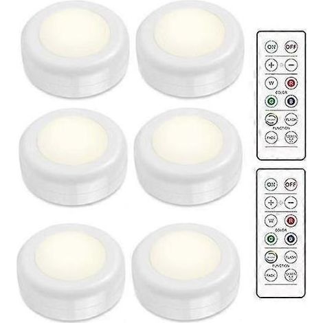 Pack de spots LED - 6 spots élégants avec 2 télécommandes pratiques (1/5)