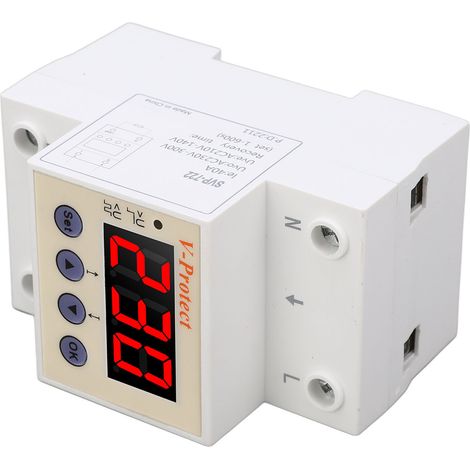 Dispositif de protection contre les surtensions et les sous-tensions, à réarmement automatique, réglable, grande taille, 220 V CA, 40 A (1/5)