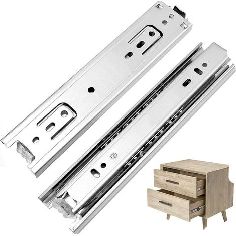 1 Paar Schubladenführungen Vollauszüge mit Rollen Gedämpftes Maximale Tragkraft 50kg - 20cm (1/5)