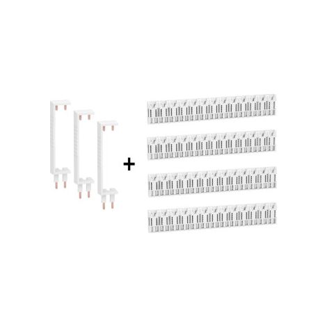 Schneider - Resi9 XE - LOT de 3 Peignes Verticale + 4 Horizontal 13M - Pour tableaux 4 rangu00e9es - Ref. : R9EXHS13x4+R9EXVx3 (1/4)