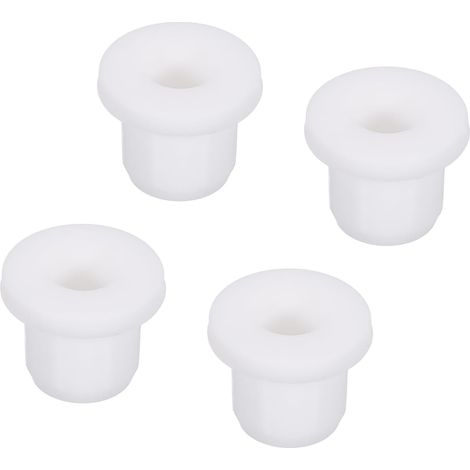 4Pcs Passe-Câble T-Forme Diamètre Installation 10mm, ID 6mm, Hauteur de 11mm Passe Fil Rondelle Caoutchouc Bouchons de Trous Flexibles pour Orifices de Câbles, Blanc (1/5)