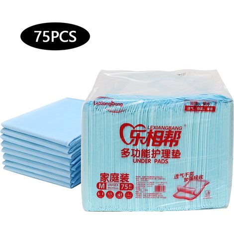 75 couches jetables alèse adulte protection literie maternité soins personnes âgées 60x90cm matelas anti-fuite incontinent (1/5)