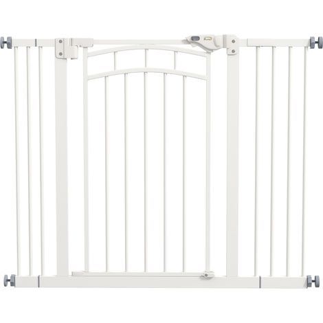 Treppenschutzgitter Hundeschutzgitter, automatisches Schließen, Einhandbedienung,100 cm x 4 cm x 76 cm, Weiß