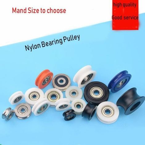 Lot de 5 poulies à roulement en nylon à rainure ronde de 17 mm pour corde de 3 mm avec roulement 695ZZ H259 (1/4)