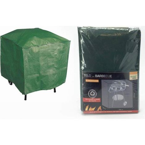 TELO COPERTURA BARBECUE CABONE / GAS PLASTICA VERDE CM 70x150 h 110 PRA 678243 (1/2)