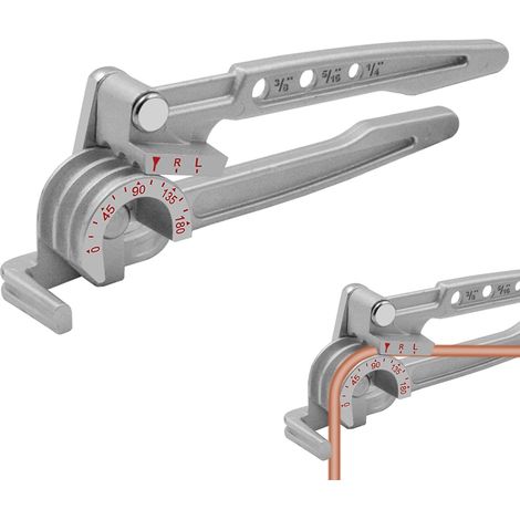 Cintreuse de tubes à 180° pour tubes en cuivre, cintreuse à cliquet pour tubes de 3/8", 1/4", 5/16", en cuivre, laiton, aluminium et acier fin (1/5)