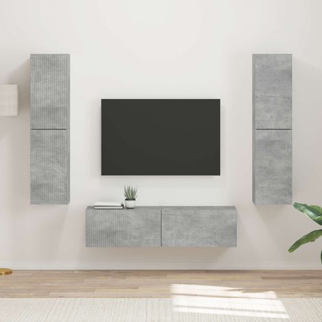 vidaXL Set mobile TV 6 pcs Grigio cemento Legno ingegnerizzato (1/5)