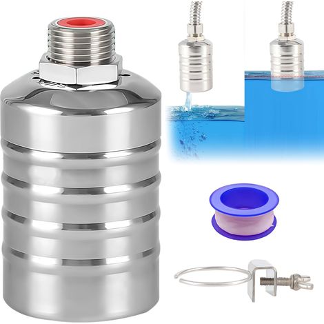 1/2" ou 3/4" Robinet Flotteur pour Réservoir D'eau: Robinet à Boisseau Sphérique Flottant Réglable en Acier Inoxydable 304, Remplissage Automatique pour Piscines (1/5)