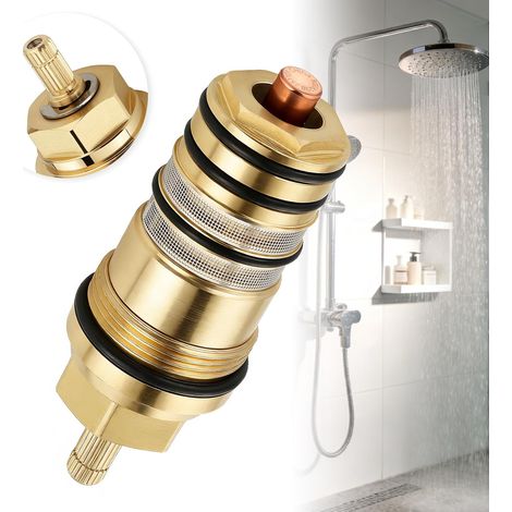 94282000 Cartouche thermostatique en laiton pour douche, assure un contrôle précis de la température. Compatible avec la série Ecostat, idéale pour les ménages familiaux. (1/5)