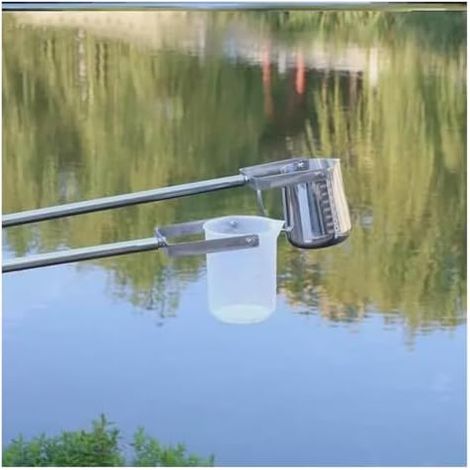 Perche d'échantillonnage d'eau rétractable avec tasse de collecte graduée, kit télescopique pour tests qualité, collecteur d'échantillons portable 500 ml Plastique 1000 Ml 0.611.5m
