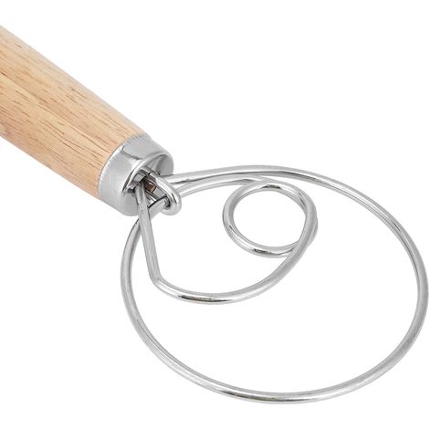Lot de 2 mixeurs à pâte manuels en acier inoxydable avec manche en chêne, accessoire de cuisine (1/5)