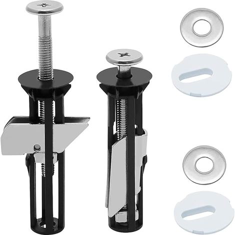 Lot de 2 fixations pour abattant de toilettes, en acier inoxydable, robustes, pour la maison, le bureau ou l'école. (1/5)