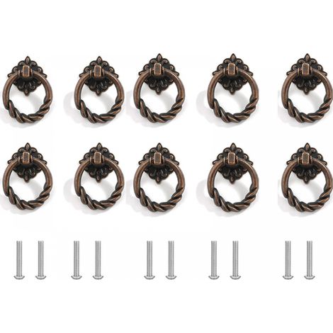 Tiradores para cajones, juego de 10, color bronce rojizo, para muebles de cocina. (1/5)