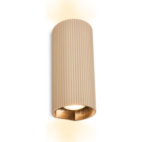 Briloner Wandlampe Up/Downlight 8,5x20x8 cm GU10 Fassung max. 9W Riffelstruktur Beige - Wandleuchte Wohnzimmer Schlafzimmer Flur (1/5)